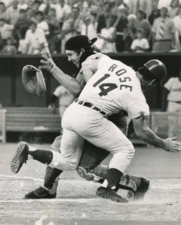 Pete Rose crashing into Ray Fosse at the 1970 All-Star Game